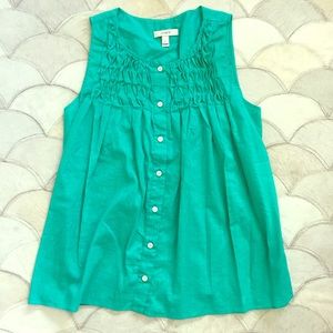 J. Crew Summery Pleated Cotton Tank